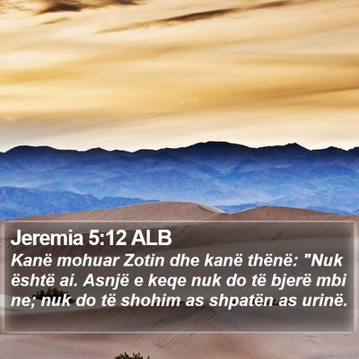 Jeremia 5:12 ALB Bible Verse Image