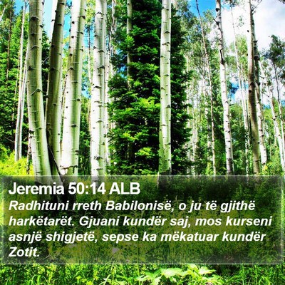 Jeremia 50:14 ALB Bible Verse Image