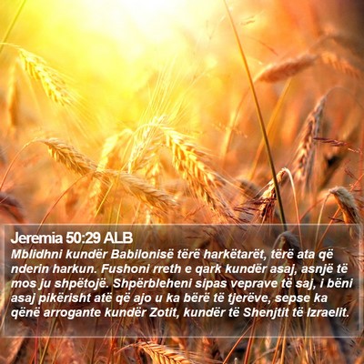 Jeremia 50:29 ALB Bible Verse Image