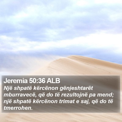 Jeremia 50:36 ALB Bible Verse Image