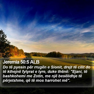 Jeremia 50:5 ALB Bible Verse Image