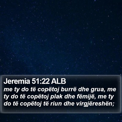 Jeremia 51:22 ALB Bible Verse Image