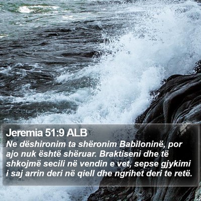 Jeremia 51:9 ALB Bible Verse Image
