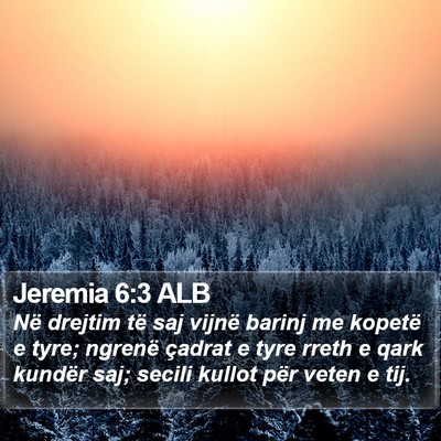 Jeremia 6:3 ALB Bible Verse Image