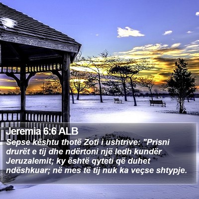 Jeremia 6:6 ALB Bible Verse Image