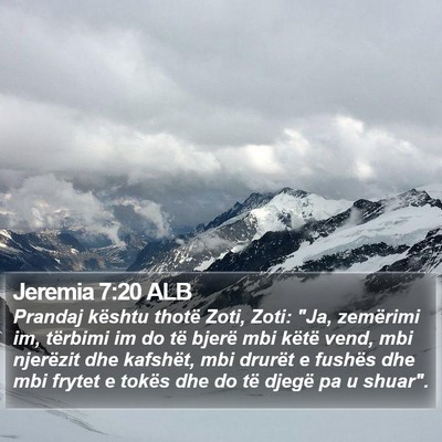 Jeremia 7:20 ALB Bible Verse Image
