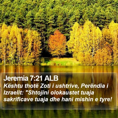 Jeremia 7:21 ALB Bible Verse Image