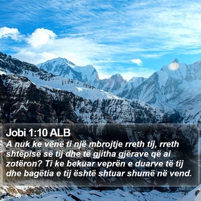Jobi 1:10 ALB Bible Verse Image