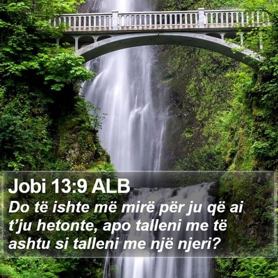 Jobi 13:9 ALB Bible Verse Image