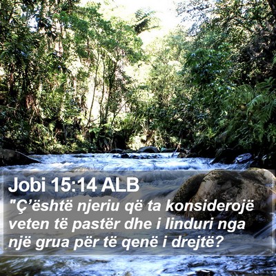 Jobi 15:14 ALB Bible Verse Image