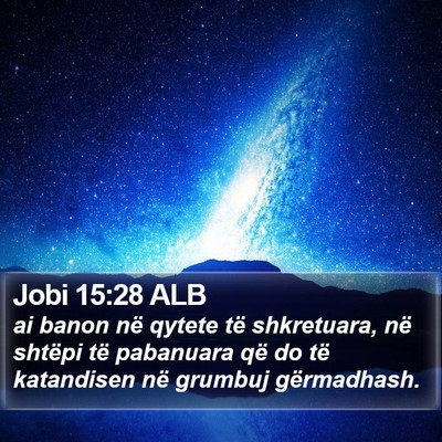 Jobi 15:28 ALB Bible Verse Image