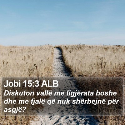 Jobi 15:3 ALB Bible Verse Image