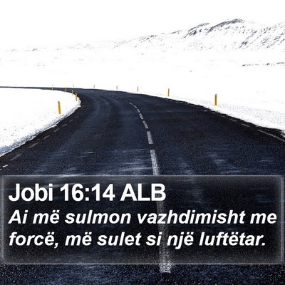 Jobi 16:14 ALB Bible Verse Image