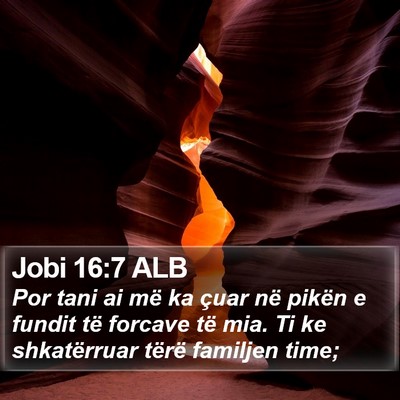 Jobi 16:7 ALB Bible Verse Image