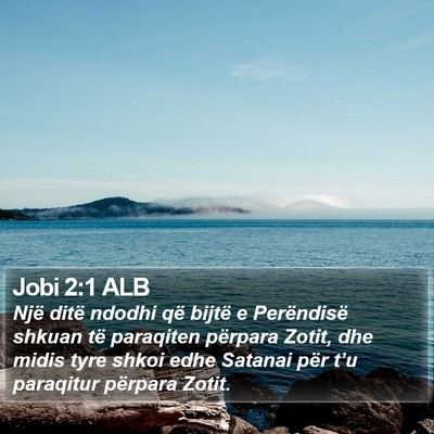 Jobi 2:1 ALB Bible Verse Image