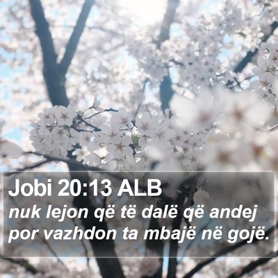 Jobi 20:13 ALB Bible Verse Image