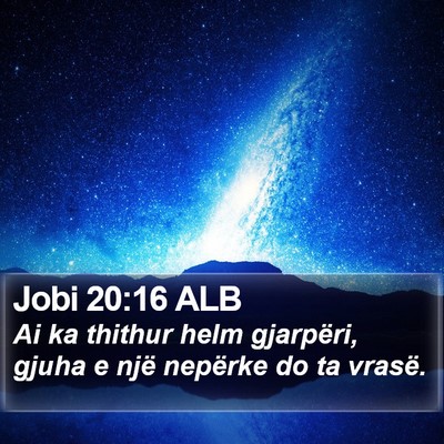 Jobi 20:16 ALB Bible Verse Image