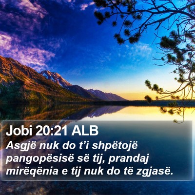Jobi 20:21 ALB Bible Verse Image
