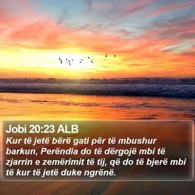 Jobi 20:23 ALB Bible Verse Image