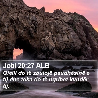 Jobi 20:27 ALB Bible Verse Image