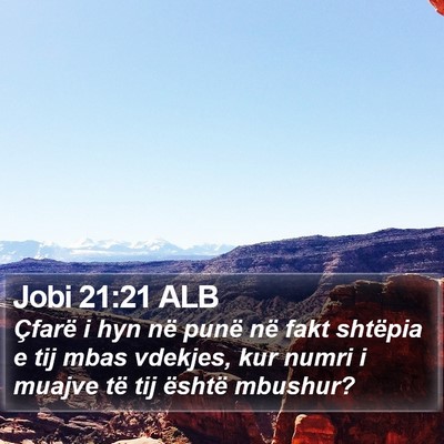 Jobi 21:21 ALB Bible Verse Image