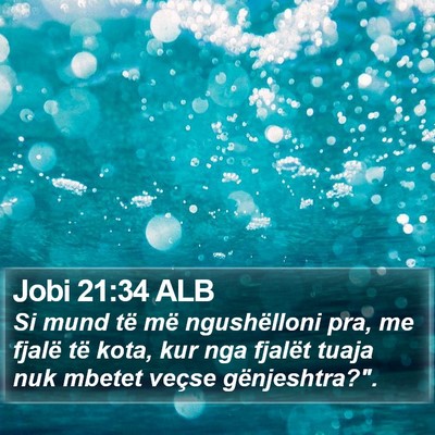 Jobi 21:34 ALB Bible Verse Image