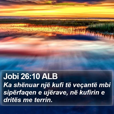 Jobi 26:10 ALB Bible Verse Image