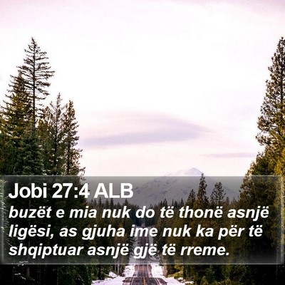 Jobi 27:4 ALB Bible Verse Image