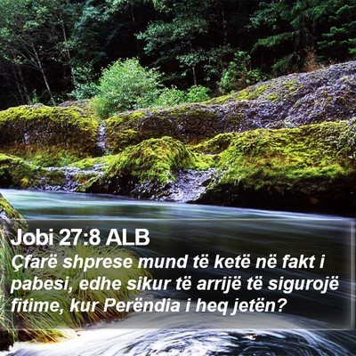 Jobi 27:8 ALB Bible Verse Image