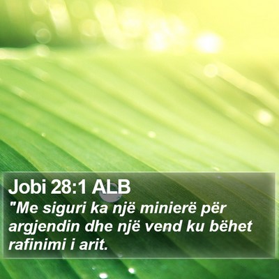 Jobi 28:1 ALB Bible Verse Image