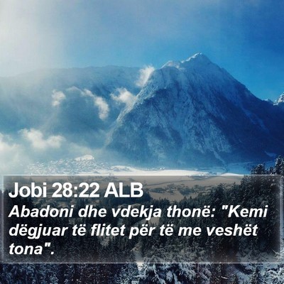 Jobi 28:22 ALB Bible Verse Image
