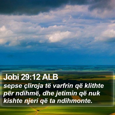 Jobi 29:12 ALB Bible Verse Image