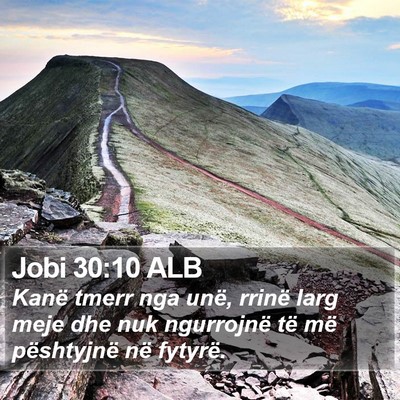 Jobi 30:10 ALB Bible Verse Image