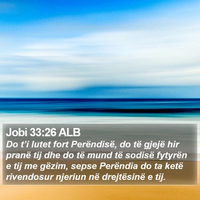Jobi 33:26 ALB Bible Verse Image