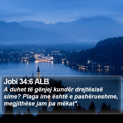 Jobi 34:6 ALB Bible Verse Image