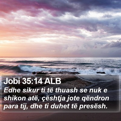 Jobi 35:14 ALB Bible Verse Image