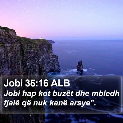 Jobi 35:16 ALB Bible Verse Image
