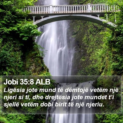 Jobi 35:8 ALB Bible Verse Image