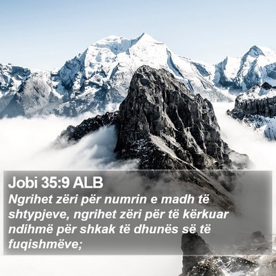 Jobi 35:9 ALB Bible Verse Image