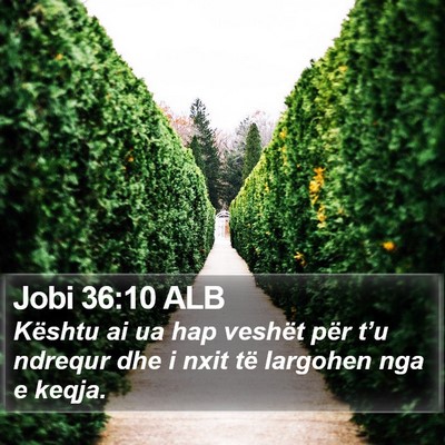 Jobi 36:10 ALB Bible Verse Image
