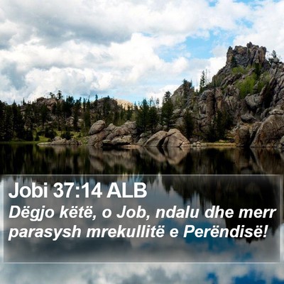 Jobi 37:14 ALB Bible Verse Image