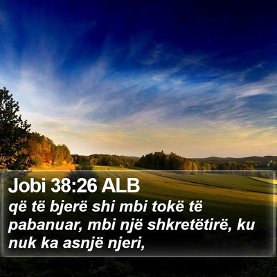 Jobi 38:26 ALB Bible Verse Image