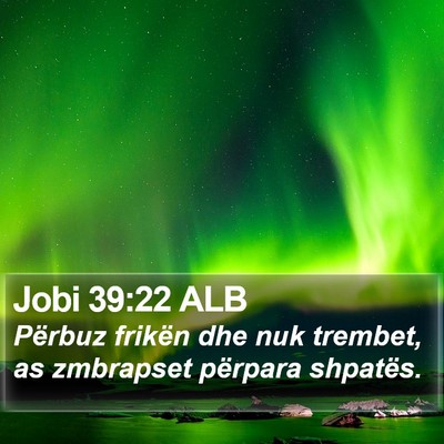 Jobi 39:22 ALB Bible Verse Image