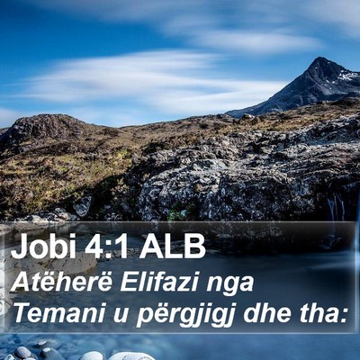 Jobi 4:1 ALB Bible Verse Image