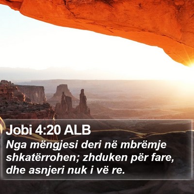 Jobi 4:20 ALB Bible Verse Image