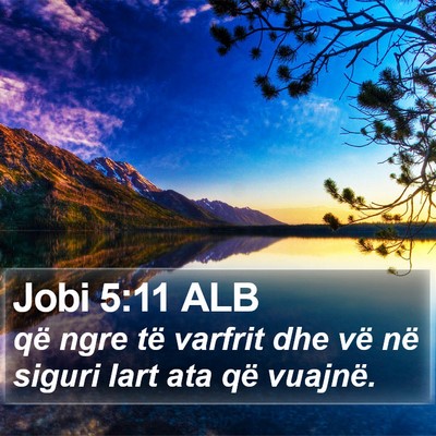 Jobi 5:11 ALB Bible Verse Image