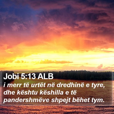 Jobi 5:13 ALB Bible Verse Image