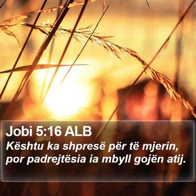 Jobi 5:16 ALB Bible Verse Image
