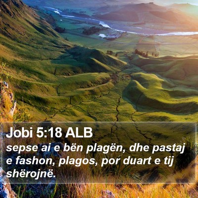 Jobi 5:18 ALB Bible Verse Image