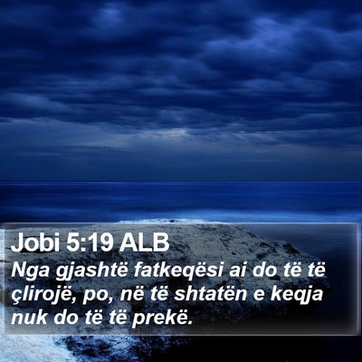 Jobi 5:19 ALB Bible Verse Image